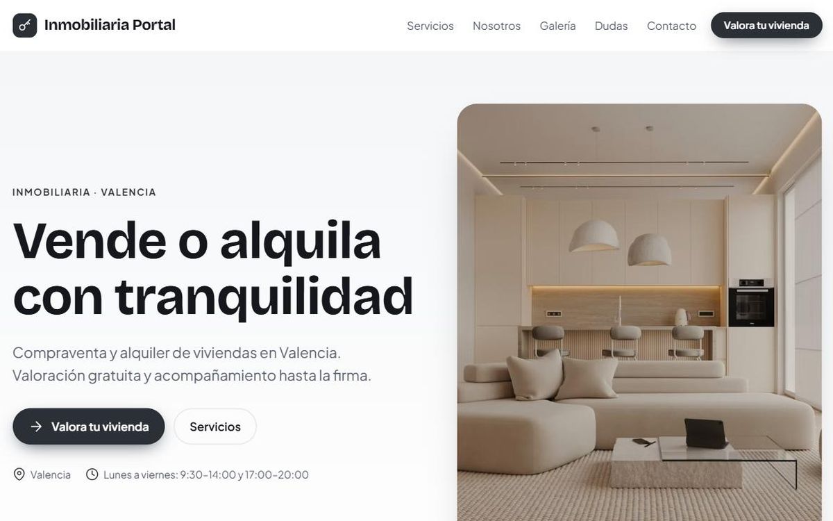 Ejemplo de web para inmobiliaria